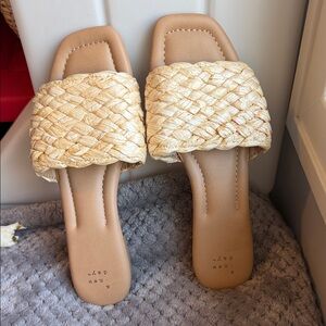 a new day Braided Slide Sandals in Beige